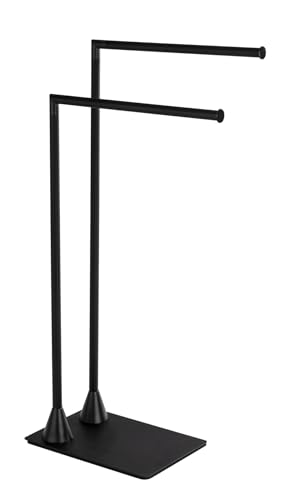 WENKO Hella Towel Stand, Autoportante, Acciaio, Nero Opaque, 43.5 x 78.5 x 20 cm