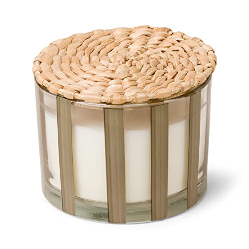 Paddywax Candles Al Fresco Collection Naturally Scented Candle in Reusable Glass Tumbler, 340 Grams, Cotton + Teak
