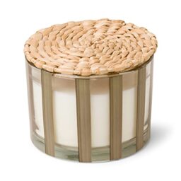 Paddywax Candles Al Fresco Collection Naturally Scented Candle in Reusable Glass Tumbler, 340 Grams, Cotton + Teak