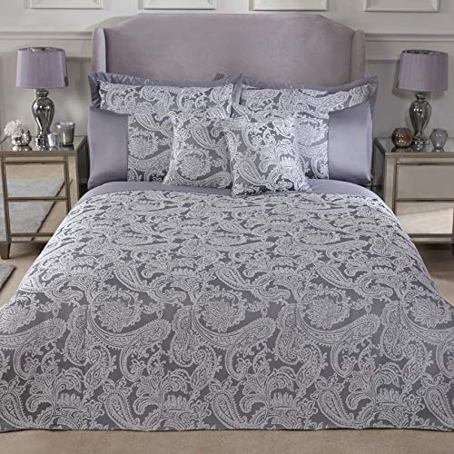 Emma Barclay Duchess - Embellished Jacquard Duvet Set in Silver - King