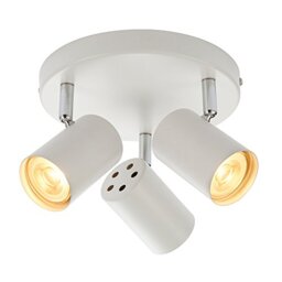 Arezzo Modern 3 Way Decorative Matt White Finish GU10 LED Compatible Round Adjustable Dimmable Ceiling Spotlight