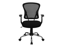 Flash Furniture Mid-Back Mesh Swivel Task Chair with Chrome Base and Arms, Metal, Black, 73.66 x 60.96 x 27.94 cm