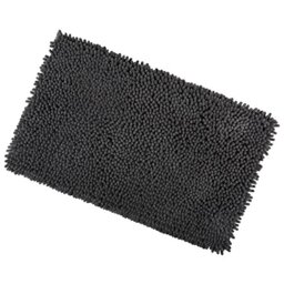 Slate Shaggy Microfibre Bathroom Shower Bath Mat Rug Non-Slip Backing 50x80cm