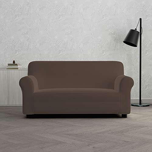 Italian Bed Linen Dahlia elastic sofa cover, Brown, 2 PLACES