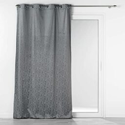 Douceur d'Intérieur, Curtain with Eyelets 135 x 240 cm Watercolour Anthracite Printed Velvet