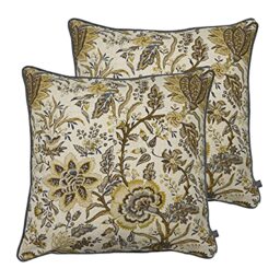Prestigious Textiles Apsley Polyester Filled Cushions (Twin Pack), Cotton, Viscose, Polyester, Linen, Ochre