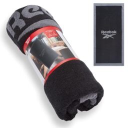 Reebok Prague Cotton Towel – Premium 100% Cotton Bath Towel with Soft Feel - Large Towels For Adults - Absorbent and Quick Drying - Ideal For Bathroom, Gym & Travel - Black