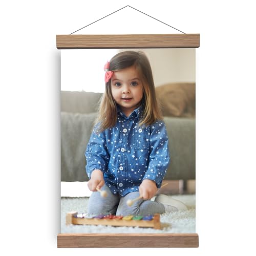 "Adventa Poster Frame Frames, Magnetic Oak Wooden Poster Hangers Hanger Hanging Kit for Canvas Artwork Art Print (Oak, 20"" - 51 cm, Hangers 1 Pack)"