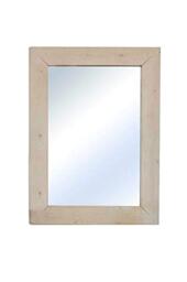 Large Rustic White Solid Wood Wall Mirror 3Ft2 X 2Ft6 (96cm X 76cm)