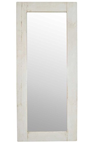 White Solid Wood Full Length Dress Mirror 7Ft X 3Ft Rectangle Contemporary
