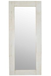 White Solid Wood Full Length Dress Mirror 7Ft X 3Ft Rectangle Contemporary