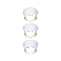 Paulmann 93385 LED recessed luminaire Gil 3-Step-Dim Round incl. 3 x 6 Watt dimmable White matt Iron Brushed recessed Spotlight Aluminium spot 2700 K Coin