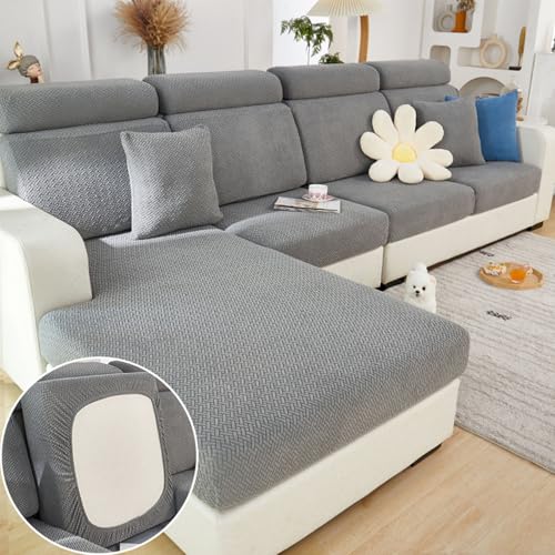 Disayu Magic Sofa Covers Couch Covers 2024 New Wear-Resistant Universal Sofa Covers Washable L Shape Stretch Couch Cushion Covers Slipcovers for Sectional Sofa (Texture Gray,Back Cover M)