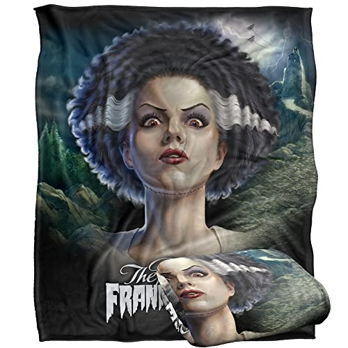 Universal Monsters Blanket, 152 x 127 cm The Bride Head Silky Touch Super Soft Throw Blanket