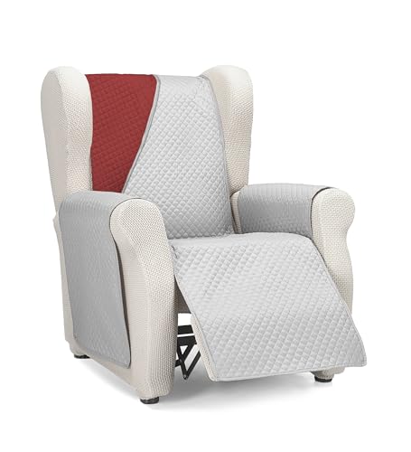 Martina Home Diamond 1 Seater Padded Sofa Cover/Relax ??? Grey/Rojo