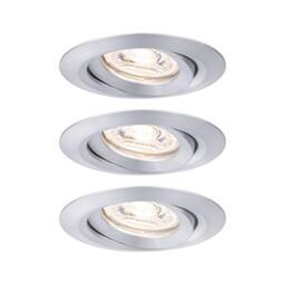 Paulmann 94297 Nova mini LED recessed luminaire Coin Round swivelling incl. 3x4 watt recessed Ceiling Spotlight Turned Aluminium recessed lamp Aluminium Warm White 2700 K