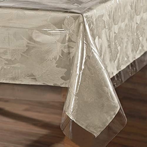 sancua Clear Plastic 100% Waterproof Table Cover Protector 60x120 Inch - Vinyl PVC Rectangle Table Cloth, Oil Spill Proof Wipe Clean Tablecloth, For Dining Tables, Parties & Camping, Crystal Clear