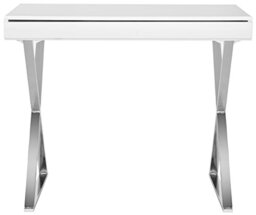 SAFAVIEH Gordon Desk, Metal, White/Chrome