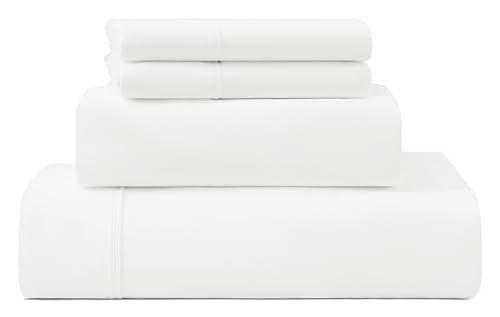 UGG 13579 Hedi Cali King Bed Sheets and Pillowcases 4-Piece Set Luxury Machine Washable Deep Pockets Wrinkle-Resistant Breathable Cozy Comfort Silky Cooling Sheets, California King, White