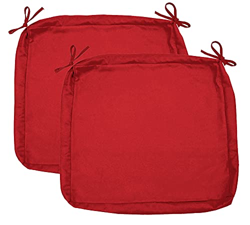 "Sigmat Outdoor Seat Cushion Cover Water Repellent Square Chair Cushion Cover-Only Cover Red 20""x20""x2""(2 Covers)"