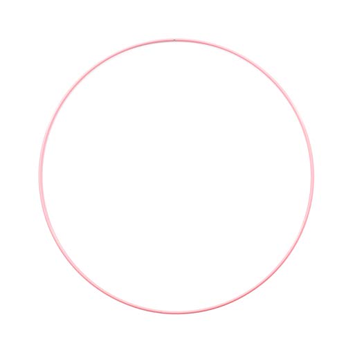 Vaessen Creative Metal Crafts, Light Pink, ?? 25 cm or 9.8 in Diameter, 3 mm Thick, Dream Catcher Hoop, Wreath Ring for Macrame Wall Hanging, Crochet, Boho D??cor, Wedding Decorations, 25, 11018-001