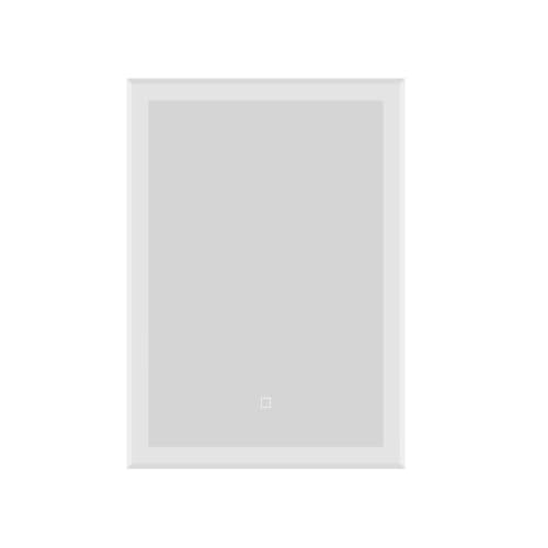 iBathUK Lustre Wall Mounted Rectangular LED Bathroom Mirror, Modern Frameless Touch Switch Design with Integrated Demister and Bright Copper-Free Silver Mirror in White, 500 x 700mm
