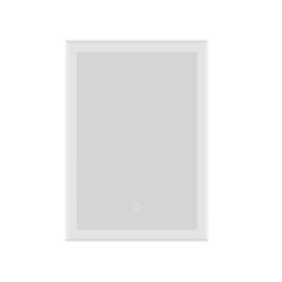 iBathUK Lustre Wall Mounted Rectangular LED Bathroom Mirror, Modern Frameless Touch Switch Design with Integrated Demister and Bright Copper-Free Silver Mirror in White, 500 x 700mm