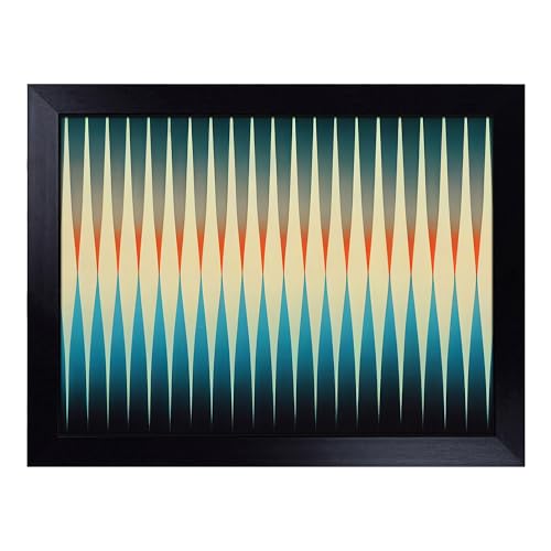 Lap Tray with Bean Bag Cushion, Expressive Abstract Art - Handmade in the UK, Raised Wooden Edge, Padded Cushion, Heat-Resistant Wipe-Clean Surface, for Meals, Laptops and Crafts