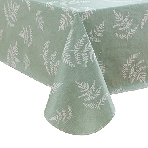 Pioggia Vinyl Tablecloth with Flannel Backed Waterproof Oil-Proof PVC Table Cloth Stain-Resistant Wipeable Easy Care Table Cover for Indoor and Outdoor