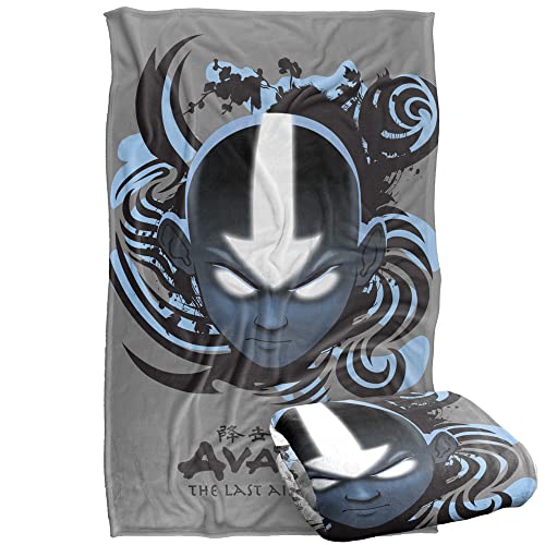 AVATAR The Last Airbender Airbender Blue And Black Kanji Silky Touch Super Soft Throw Blanket 91 x 147 Cm