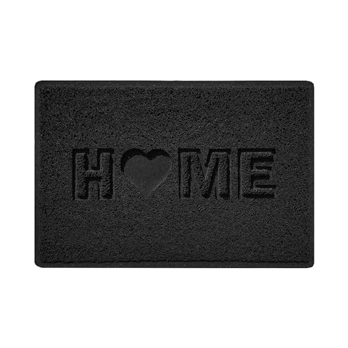 Nicoman LOVE at HOME Doormat 60x40cm -Elegant Black|Heavy Duty Non-Slip|Indoor/Outdoor|Entrance Barrier Dirt-Trapper Floor Mat|Home Patio Garden Conservatory Door Mat|Home Heart
