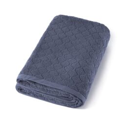 Pure Cotton 1-Piece Jacquard Combed Cotton Bath Towel 570 GSM – Oeko-TEX Certified – Washable at 40°C – Absorbent Bath Towel 90 x 180 cm – Navy Blue