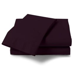 GC GAVENO CAVAILIA Non Iron Plain Dyed Percale Flat, Soft Polycotton Sheets, 180 Thread Count Easy Care Bedding, Berry, Single