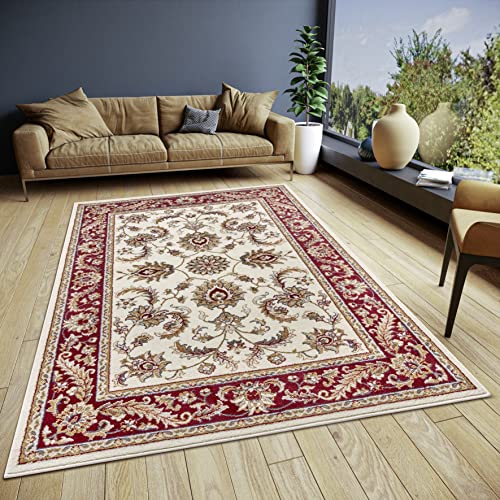 Hanse Home Reni Oriental Rug - Oriental Runner Classic Densely Woven with Ornaments and Flower Motifs Soft Short Pile for Bedroom, Dining Room, Living Room, Hallway - Cream Red, 80 x 120 cm