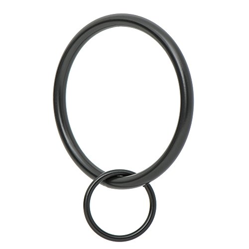 "Ivilon Drapery Eyelet Curtain Rings - 2"" Ring Loop for Hook Pins, Set of 14 - Black"