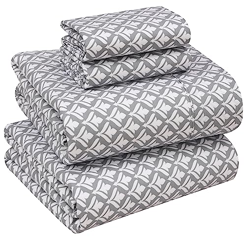 Ruvanti 100% Cotton Percale Sheets for Queen Size Bed - Crispy Cooling & Breathable Queen Sheet Set - 4 Pieces