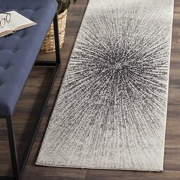 Safavieh Traditional Rug for Living Room, Dining Room, Bedroom - Evoke Collection, Short Pile, in Grey and Neutral, 62 X 240 cm