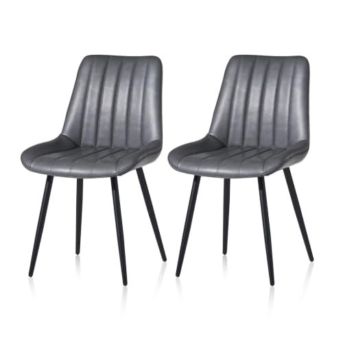 TUKAILAi Set of 2 Faux Leather Dining Chairs for Dining Room