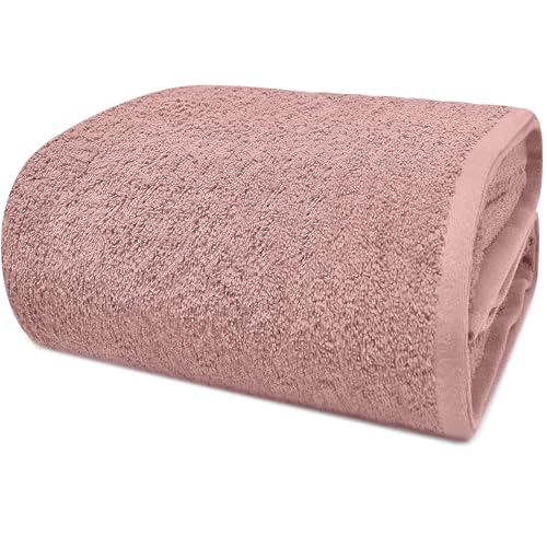 Dan River Pack of 1 Jumbo Bath Sheet 40x80 Inches, Oversized Towels for Adults, Quick Dry Plush Bath Towels - Dusty Rose
