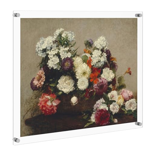NIUBEE 24x30 Clear Acrylic Wall Mount Picture Frame Floating Frames for Photography Poster Display (Full Frame is 27x33 inch)