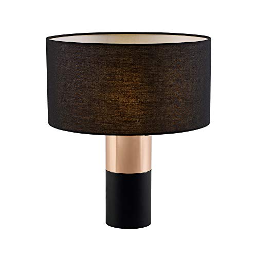 Teamson Home Ayden Table Lamp with Touch Control, Standing Light with Tap Sensor, Modern Lighting in Black for Living Room, Bedroom or Dining Room