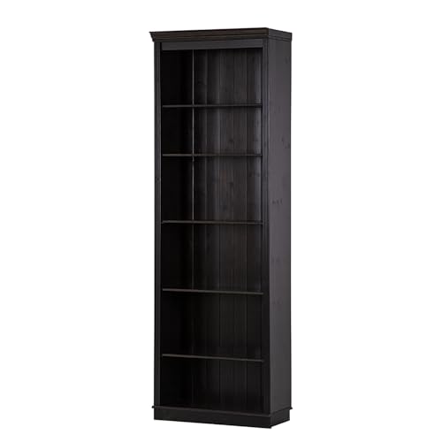 Anita Bookcase 6 open with 1 unit in havana lacquer, 74x37x223 cm