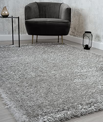 Mia's Teppiche Fiona Rug Living Room, Bedroom Silver 80x150 cm High Pile