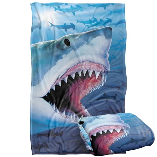 Jq Licensing - Royce Mcclure Great White Shark Silky Touch Super Soft Throw Blanket 91 x 147 Cm