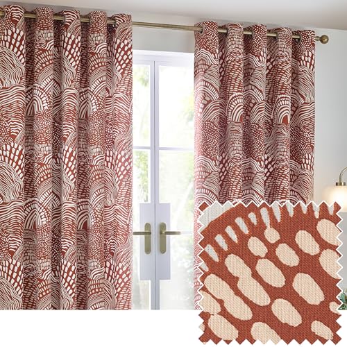 furn. Hoem Nola Abstract Geometric Eyelet Curtains