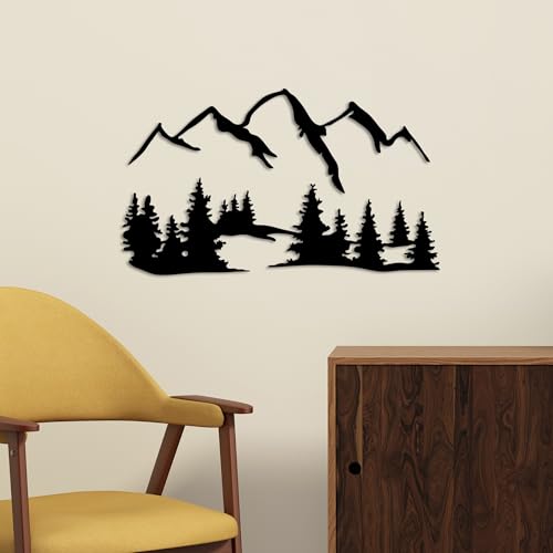 Hanah Home Stylish Black Decorative Metal Wall Accessory, 66 x 23 cm & 70 x 41 cm, 100% Metal, 1.5 mm Thick, Easy Wall Mounting, Perfect for Modern Decor