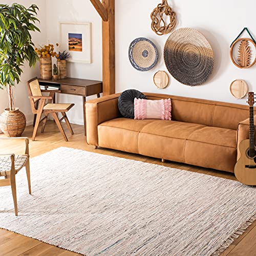 Safavieh Modern Indoor Flatweave Rectangle Area Rug, Rag Rug Collection, RAR121, in Ivory / Multi, 244 X 305 cm for Living Room, Bedroom or Any Indoor Space