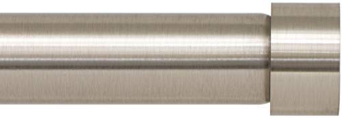 Ivilon Side Window Curtain Rod - End Cap Style Design 1 Inch Pole. 16 to 28 Inch Color Brushed Nickel