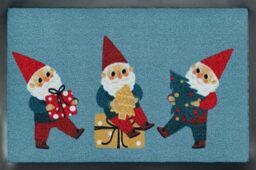 Casita Living Billboard doormat, Happy Gnomes Blue 50x75cm, inside and outside, washable
