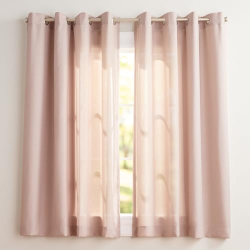 "Exclusive Home Curtains Panel Pair, Polyester, Blush, 63"" Length"